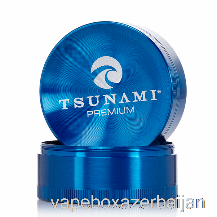 Vape Smoke Tsunami 2.4inch 4-Piece Sunken Top Grinder Blue (63mm)